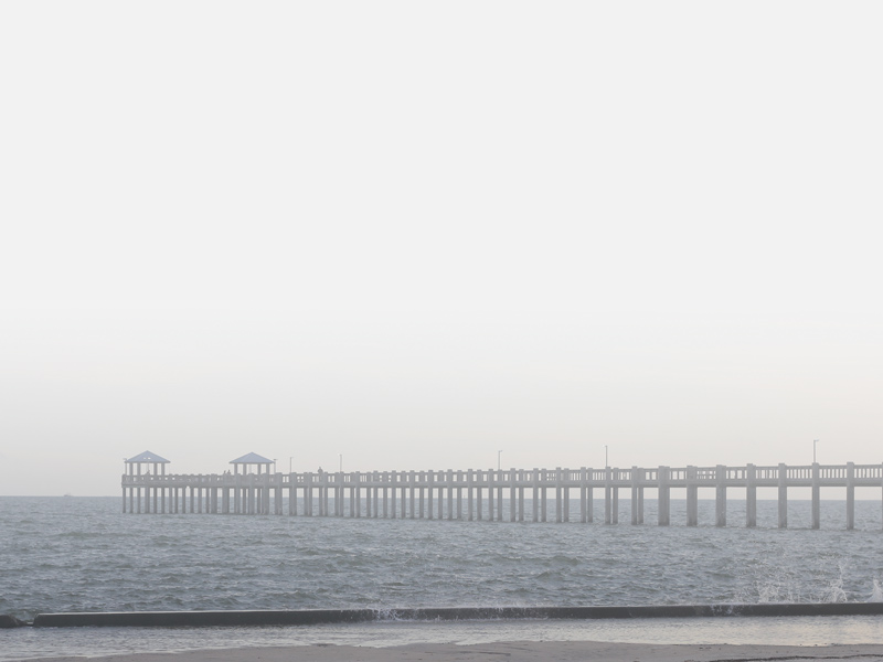 A water deck at the beach in Pascagoula, MS