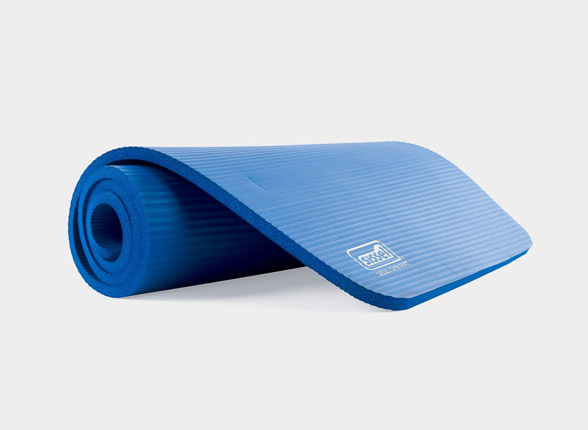 Blue Sissel Pilates mat for comfortable exercises.
