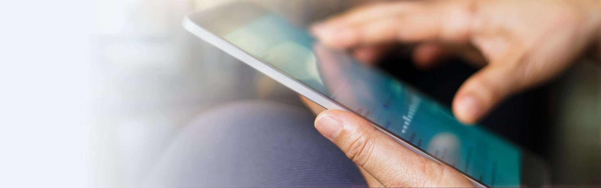 man using a digital  tablet 