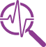 icon with a microscope showing monitoring