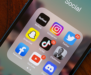 Social media apps on a phone